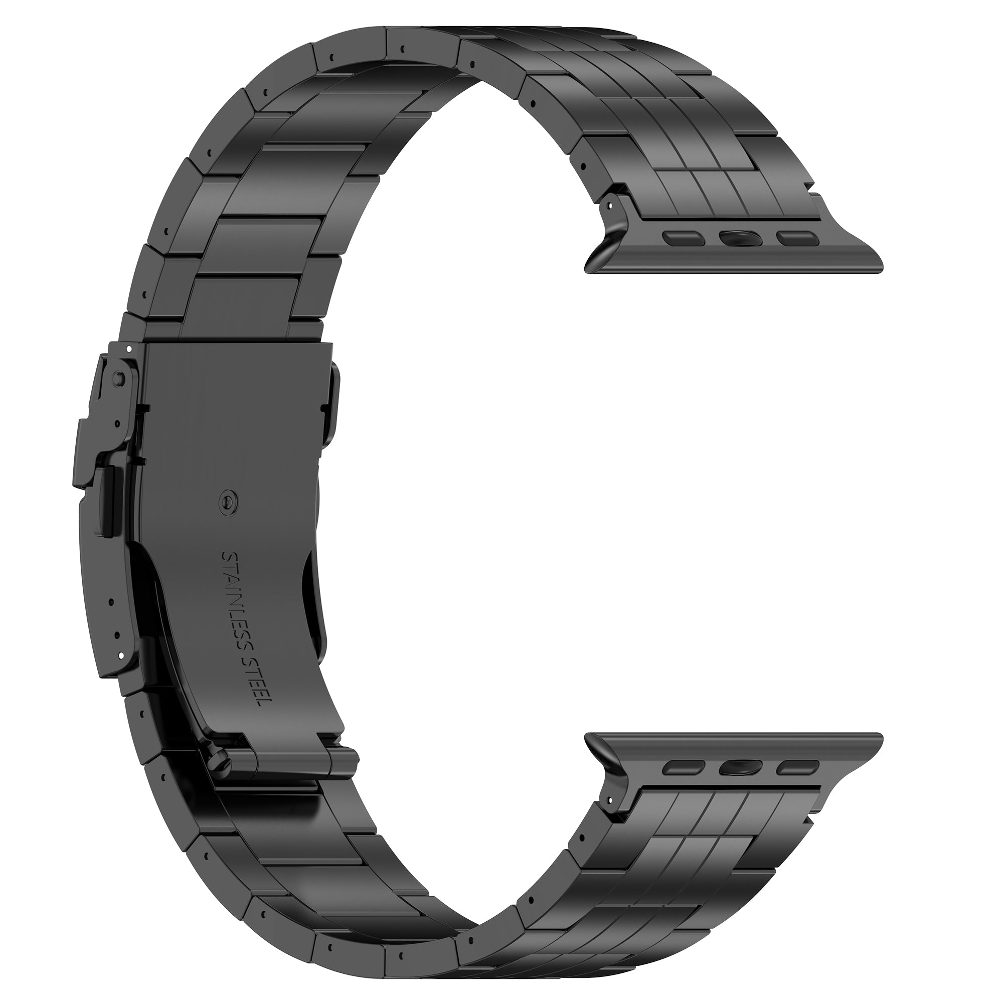 For Apple Watch Ultra 2 Ultra 49mm / Series 9 8 7 45mm / SE (2023) SE (2022) SE 6 5 4 44mm / 3 2 1 42mm Band 5-Bead Watch Strap - Black
