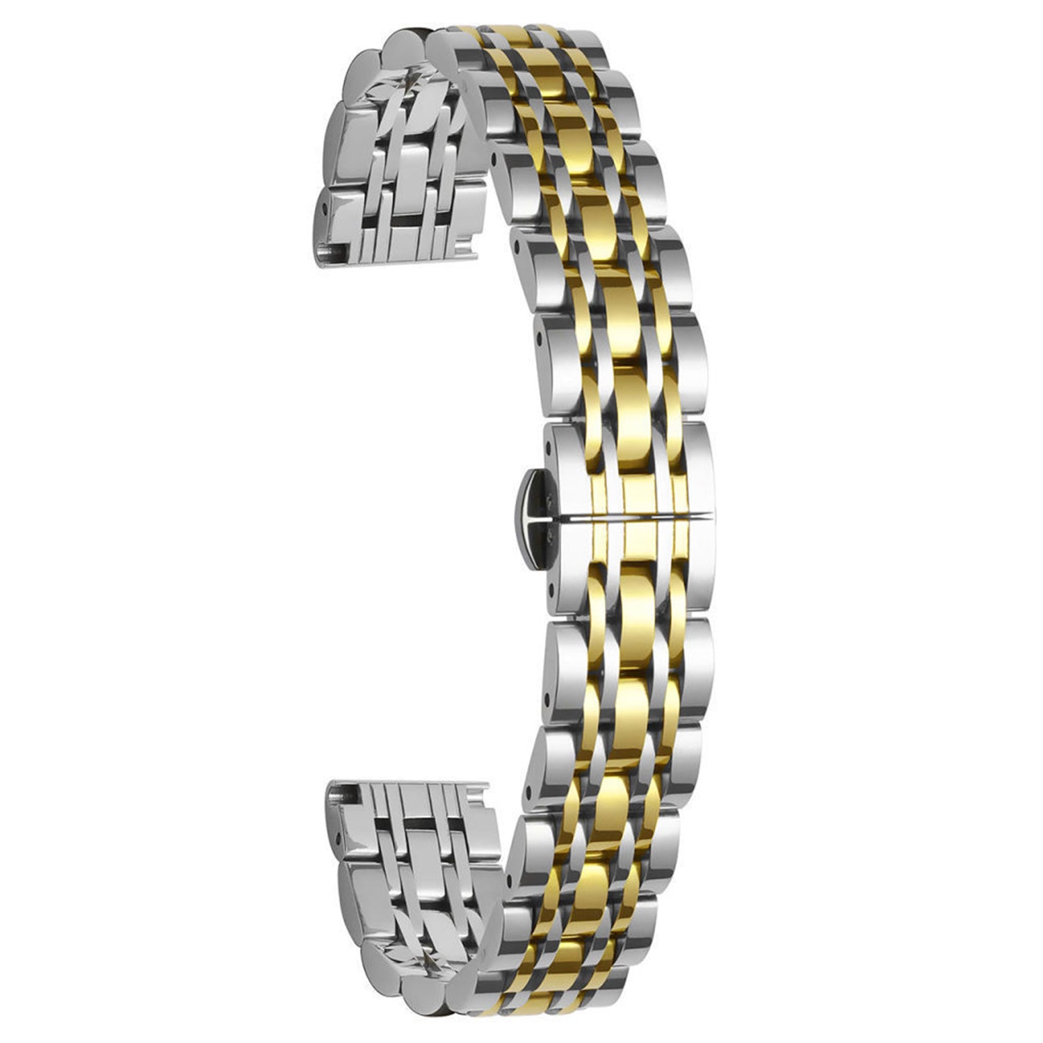 For Garmin Lily 2 Watch Band 7-Beads 14mm Stainless Steel Replacement Strap - Black