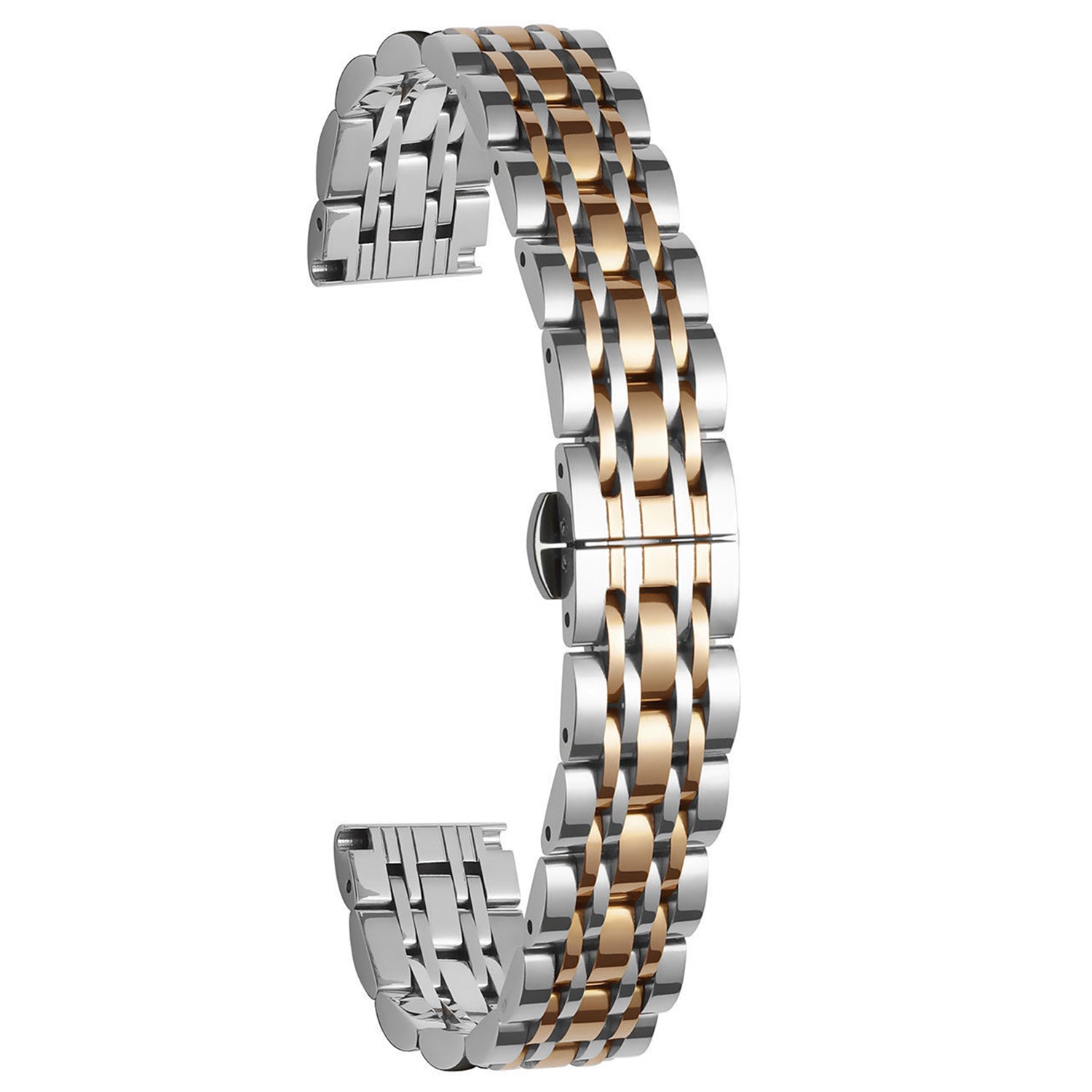 For Garmin Lily 2 Watch Band 7-Beads 14mm Stainless Steel Replacement Strap - Black
