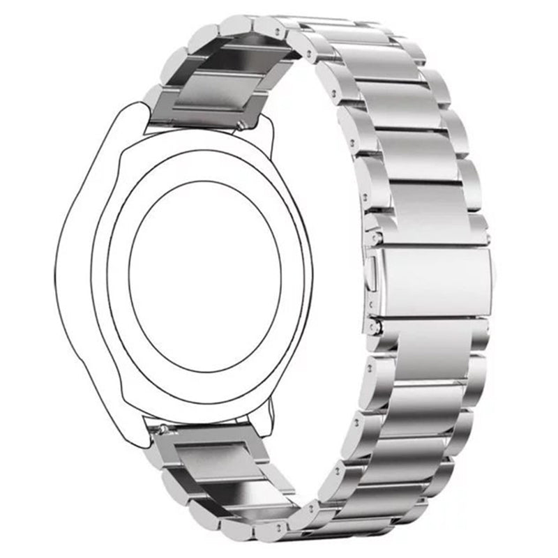 For Garmin Lily 2 14mm Watch Band 3-Beads Stainless Steel Wrist Strap with Folding Buckle - Black