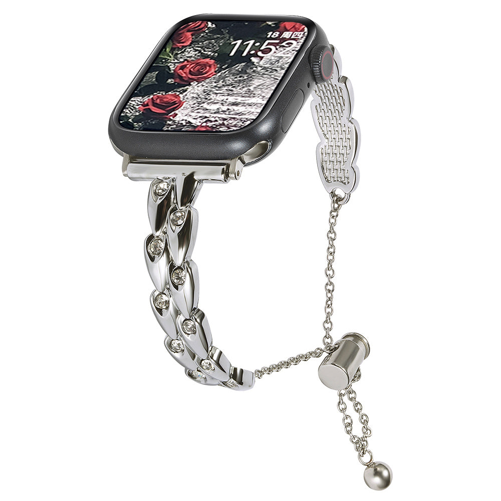 For Apple Watch Ultra 2 Ultra 49mm / Series 9 8 7 45mm / 6 5 4 SE (2023) SE (2022) SE 44mm / 3 2 1 42mm Band Adjustable Bracelet Strap - Starlight