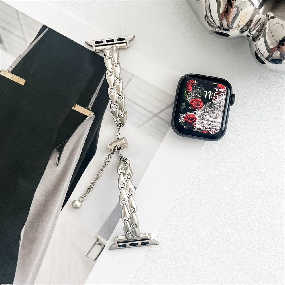 For Apple Watch Ultra 2 Ultra 49mm / Series 9 8 7 45mm / 6 5 4 SE (2023) SE (2022) SE 44mm / 3 2 1 42mm Band Adjustable Bracelet Strap - Starlight