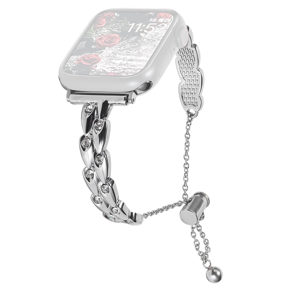 For Apple Watch Ultra 2 Ultra 49mm / Series 9 8 7 45mm / 6 5 4 SE (2023) SE (2022) SE 44mm / 3 2 1 42mm Band Adjustable Bracelet Strap - Starlight
