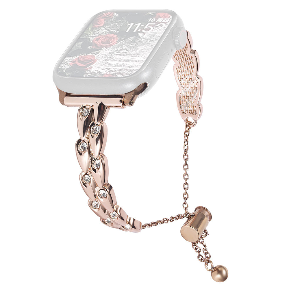 For Apple Watch Ultra 2 Ultra 49mm / Series 9 8 7 45mm / 6 5 4 SE (2023) SE (2022) SE 44mm / 3 2 1 42mm Band Adjustable Bracelet Strap - Starlight