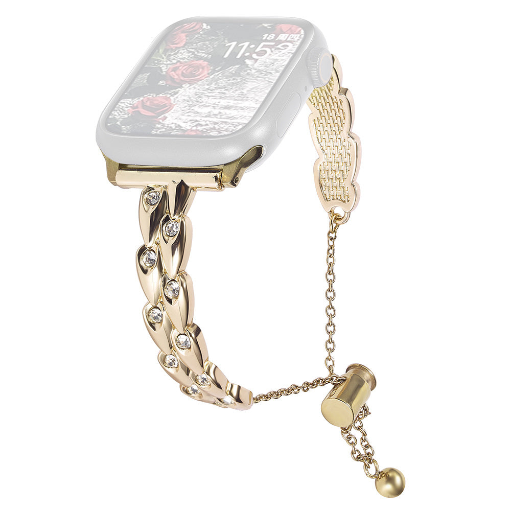 For Apple Watch Ultra 2 Ultra 49mm / Series 9 8 7 45mm / 6 5 4 SE (2023) SE (2022) SE 44mm / 3 2 1 42mm Band Adjustable Bracelet Strap - Starlight