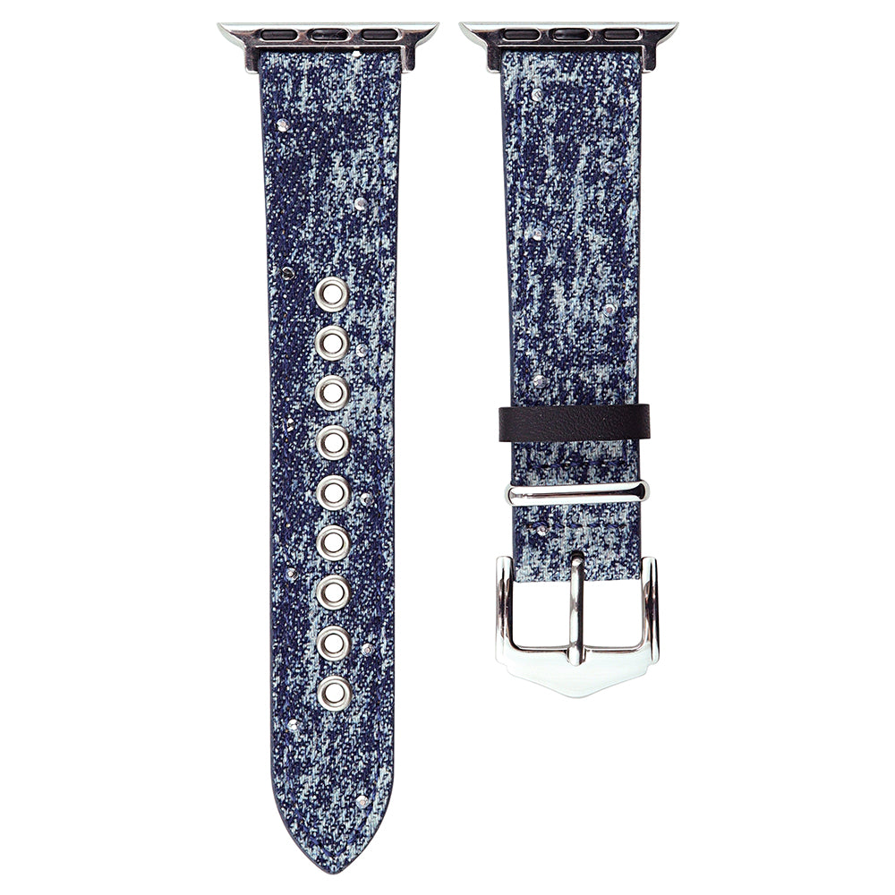 For Apple Watch Series 9 8 7 41mm  /  6 5 4 SE (2023) SE (2022) SE 40mm  /  3 2 1 38mm Denim Watchband - Baby Blue