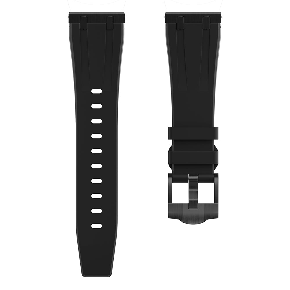 For Samsung Galaxy Watch3 45mm / Gear S3 Classic / Huawei Watch GT 4 46mm Silicone Watch Band 22mm Wrist Strap - Black