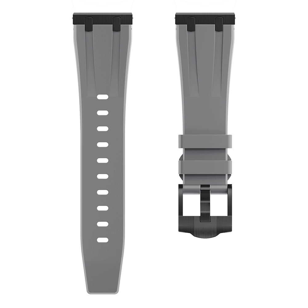For Samsung Galaxy Watch3 45mm / Gear S3 Classic / Huawei Watch GT 4 46mm Silicone Watch Band 22mm Wrist Strap - Black