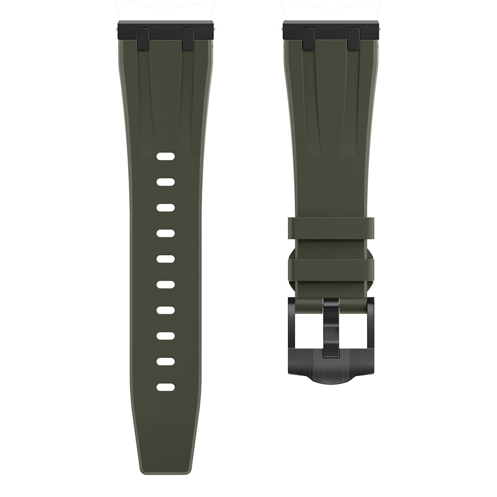 For Samsung Galaxy Watch3 45mm / Gear S3 Classic / Huawei Watch GT 4 46mm Silicone Watch Band 22mm Wrist Strap - Black