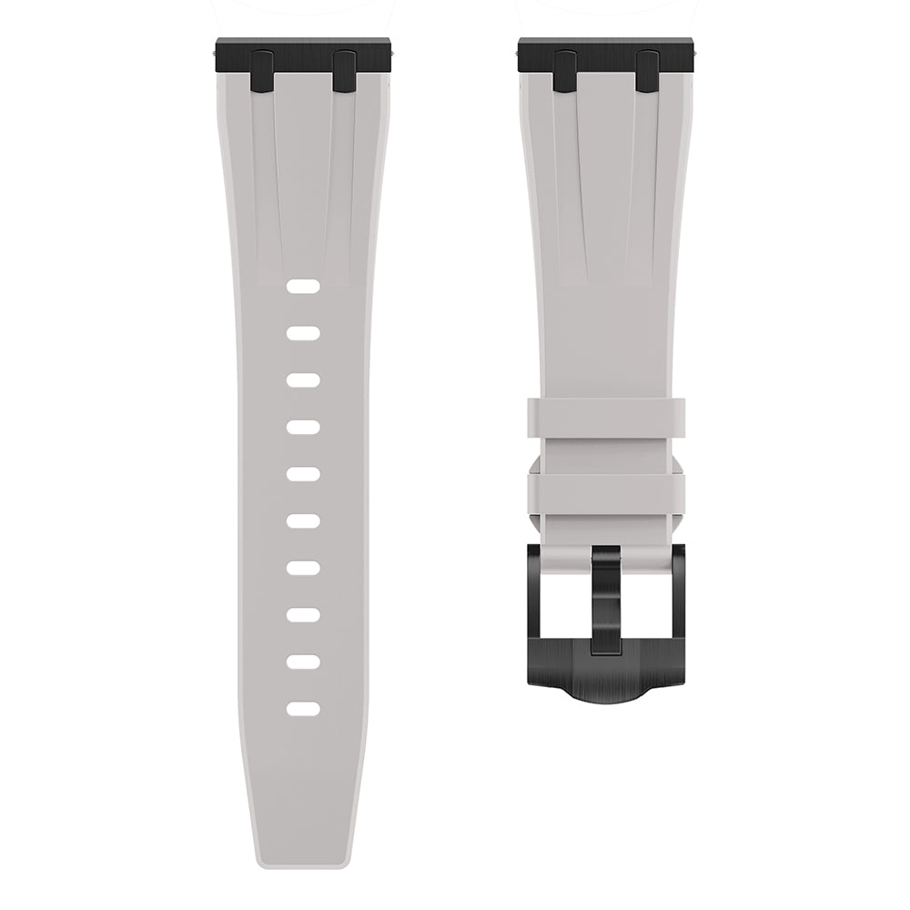 For Samsung Galaxy Watch3 45mm / Gear S3 Classic / Huawei Watch GT 4 46mm Silicone Watch Band 22mm Wrist Strap - Black