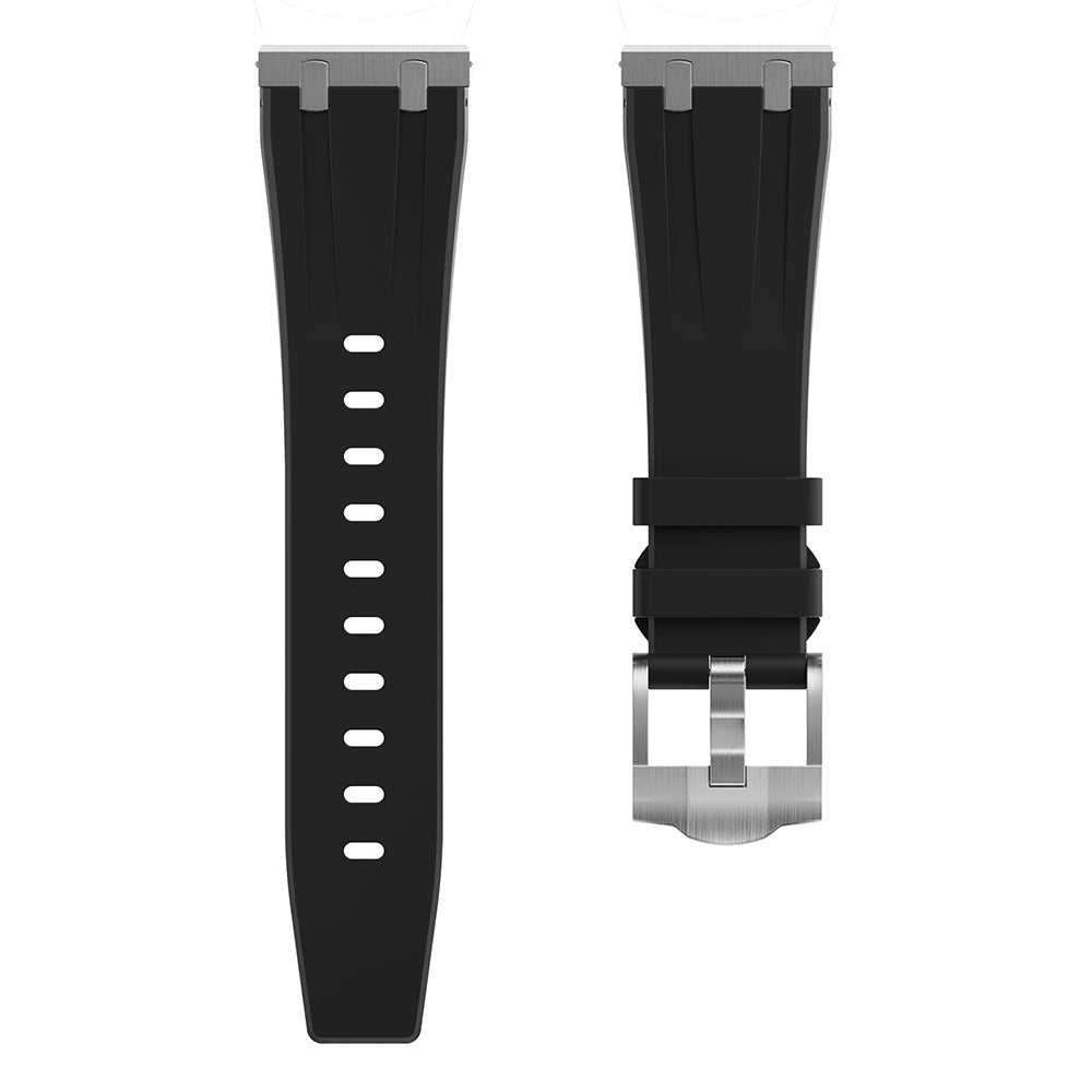 For Samsung Galaxy Watch3 45mm / Gear S3 Classic / Huawei Watch GT 4 46mm Silicone Watch Band 22mm Wrist Strap - Black