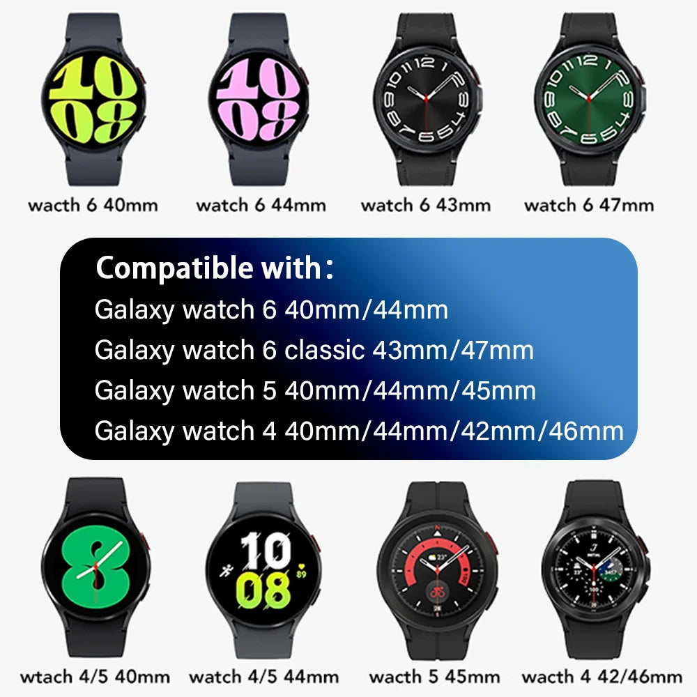 For Samsung Galaxy Watch4 / Watch 5 / Watch6 Classic Series Watch Band Nylon Braided Watch Strap - Rainbow