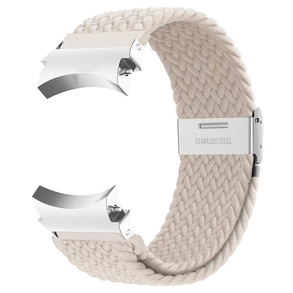 For Samsung Galaxy Watch4 / Watch 5 / Watch6 Classic Series Watch Band Nylon Braided Watch Strap - Rainbow