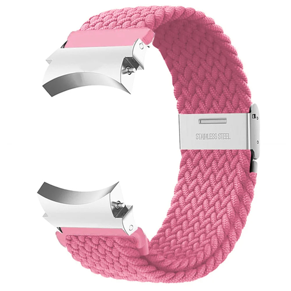 For Samsung Galaxy Watch4 / Watch 5 / Watch6 Classic Series Watch Band Nylon Braided Watch Strap - Rainbow
