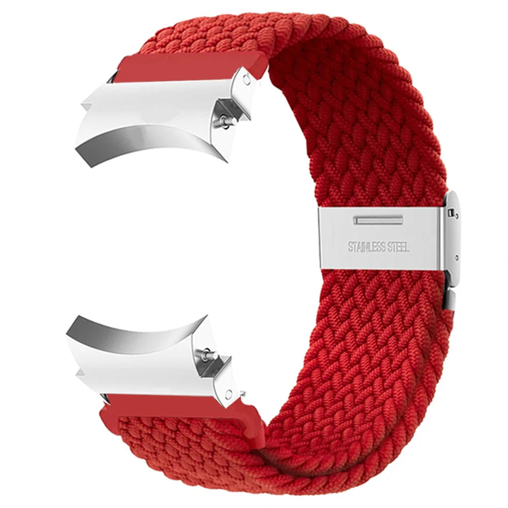 For Samsung Galaxy Watch4 / Watch 5 / Watch6 Classic Series Watch Band Nylon Braided Watch Strap - Rainbow