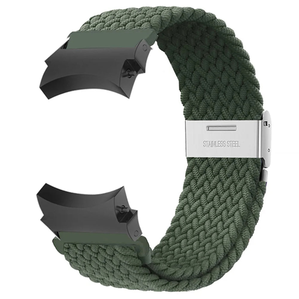 For Samsung Galaxy Watch4 / Watch 5 / Watch6 Classic Series Watch Band Nylon Braided Watch Strap - Rainbow