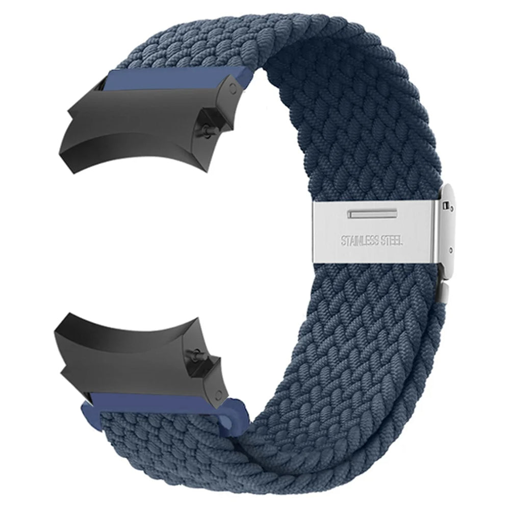 For Samsung Galaxy Watch4 / Watch 5 / Watch6 Classic Series Watch Band Nylon Braided Watch Strap - Rainbow