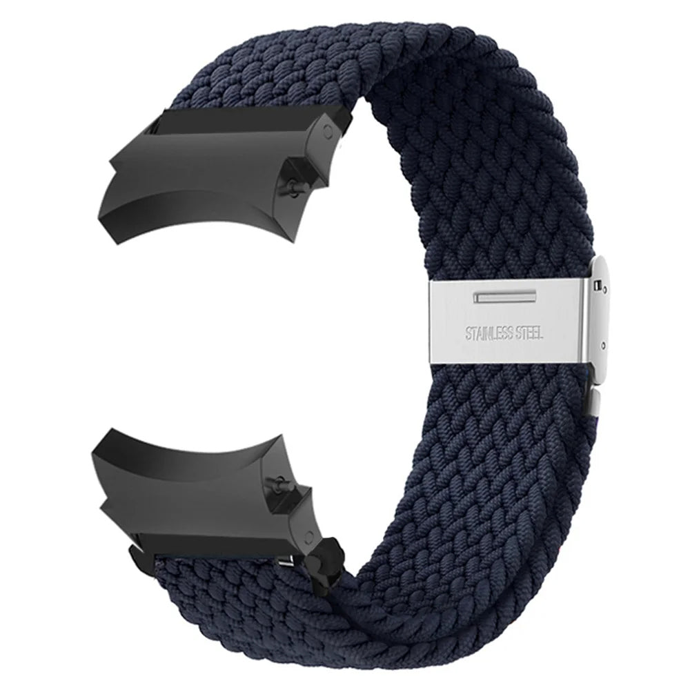 For Samsung Galaxy Watch4 / Watch 5 / Watch6 Classic Series Watch Band Nylon Braided Watch Strap - Rainbow