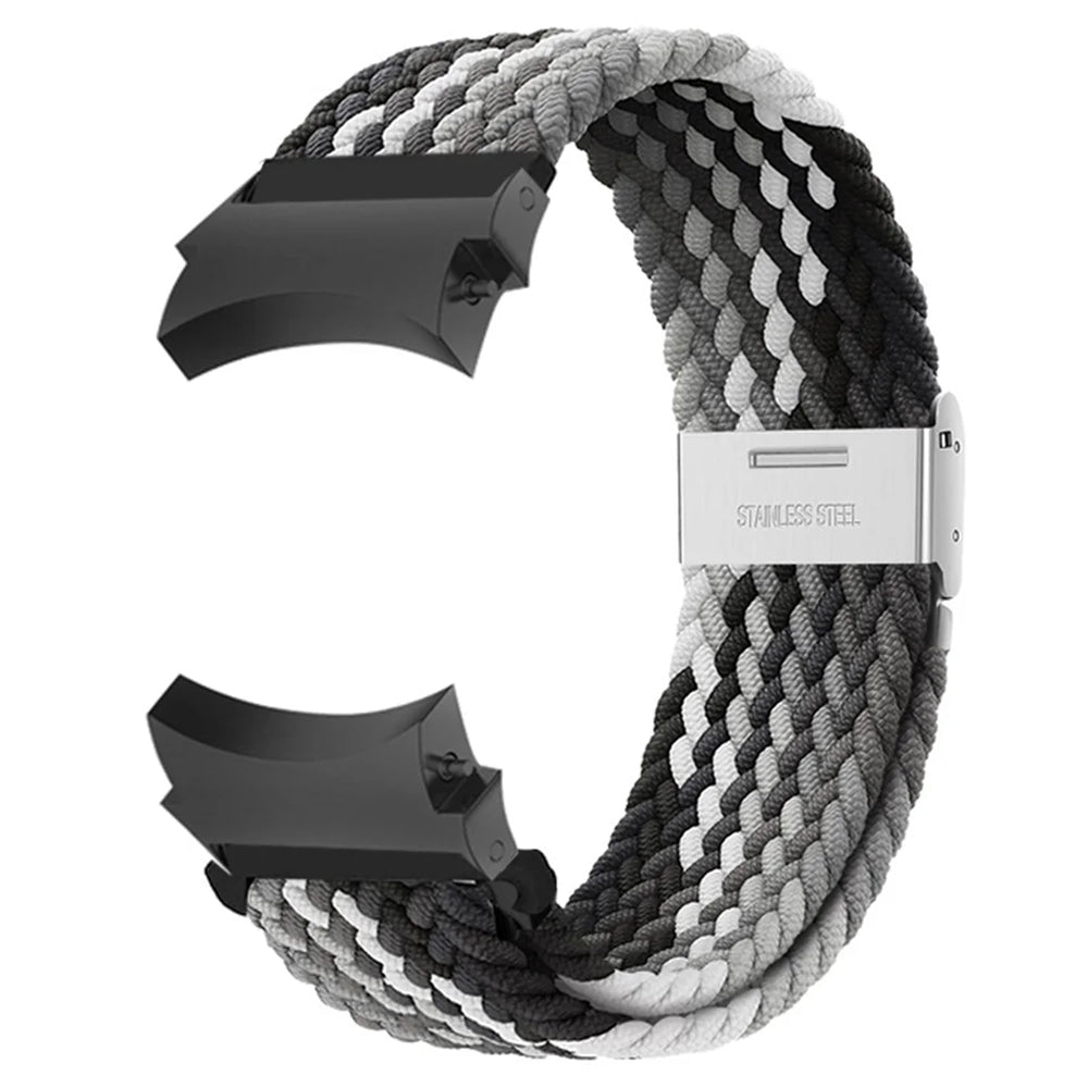 For Samsung Galaxy Watch4 / Watch 5 / Watch6 Classic Series Watch Band Nylon Braided Watch Strap - Rainbow