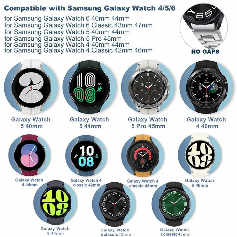 For Samsung Galaxy Watch4  /  Watch 5  /  Watch6 Wrist Strap Soft Silicone Watch Band with Magnetic Buckle - Black