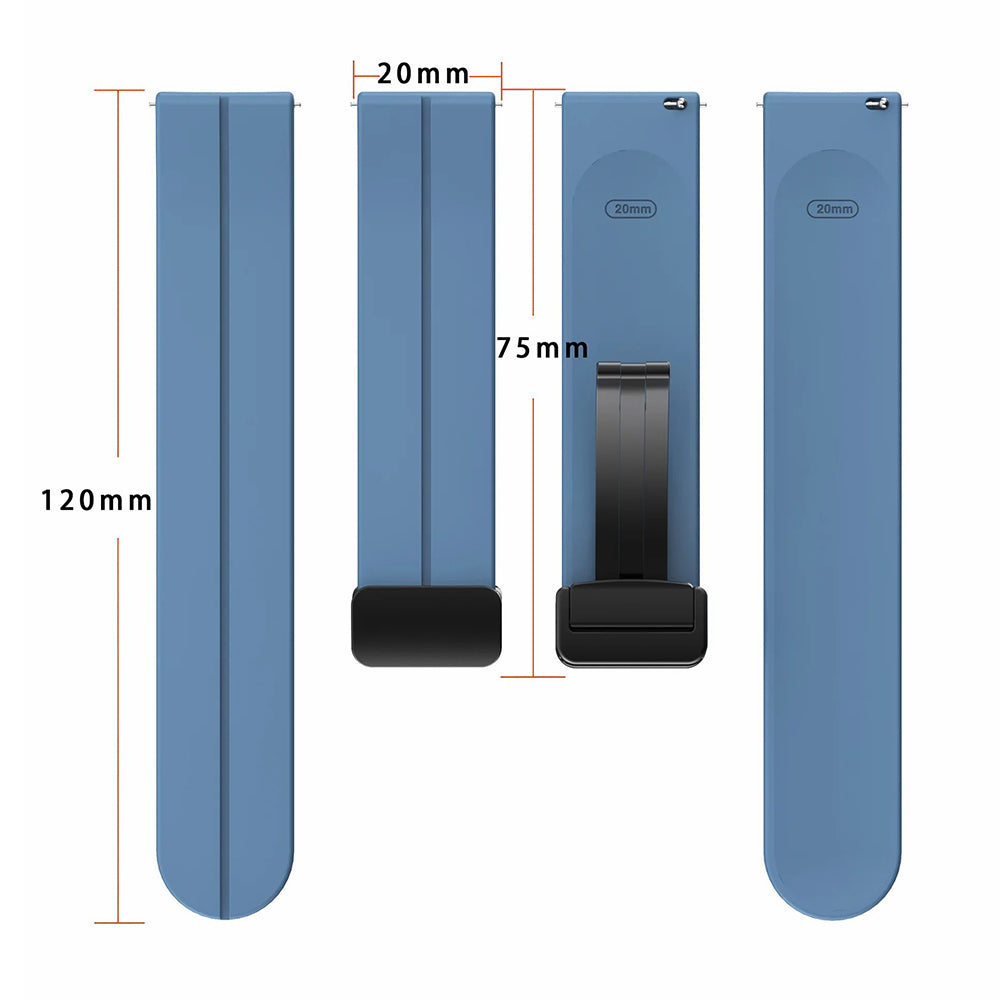 For Samsung Galaxy Watch4  /  Watch 5  /  Watch6 Wrist Strap Soft Silicone Watch Band with Magnetic Buckle - Black