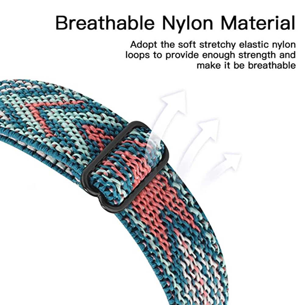 For Samsung Galaxy Fit3 Watch Strap Elastic Nylon Adjustable Smart Watch Band - Rainbow