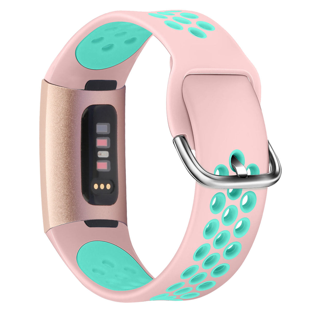 For Fitbit Charge 3 / 4 Smart Watch Band Soft Silicone Replacement Strap - S / White+Black