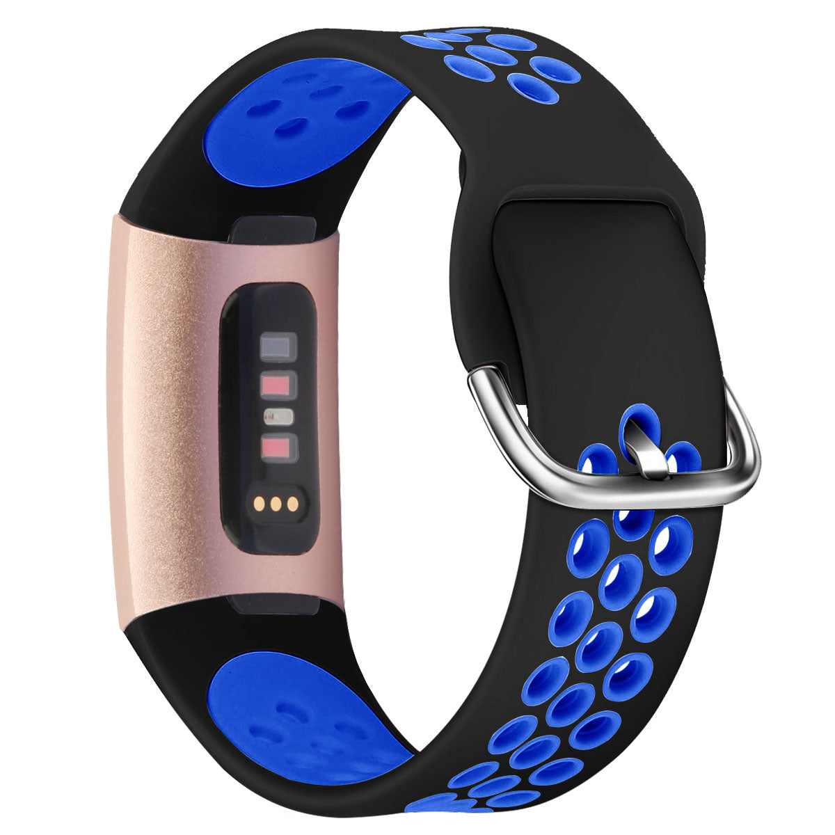 For Fitbit Charge 3 / 4 Smart Watch Band Soft Silicone Replacement Strap - S / White+Black
