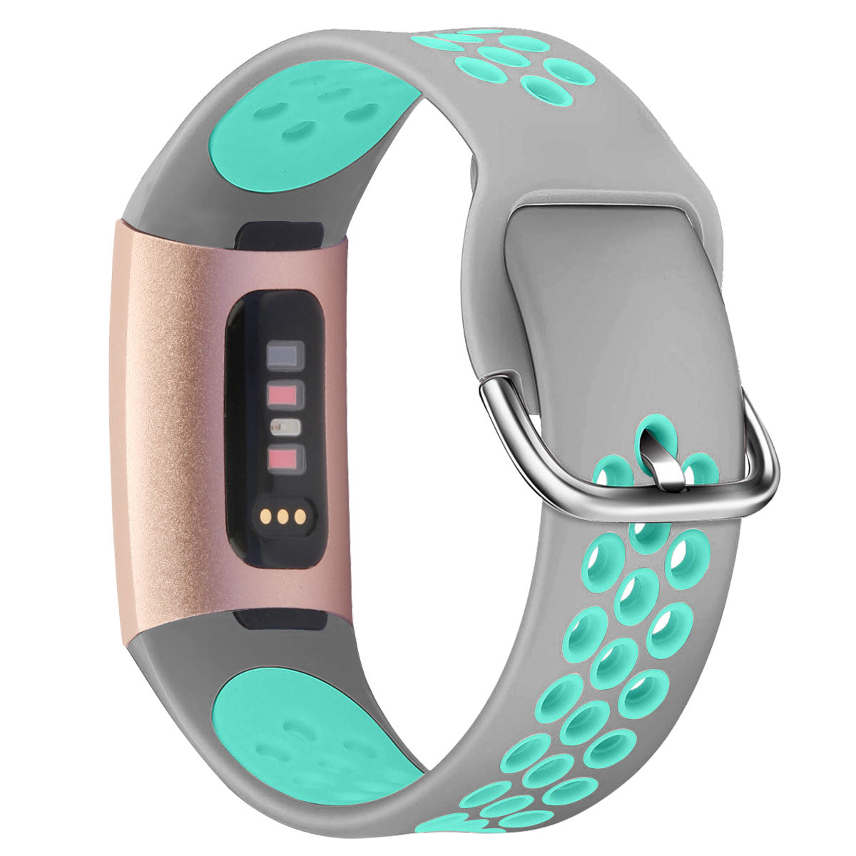 For Fitbit Charge 3 / 4 Smart Watch Band Soft Silicone Replacement Strap - S / White+Black