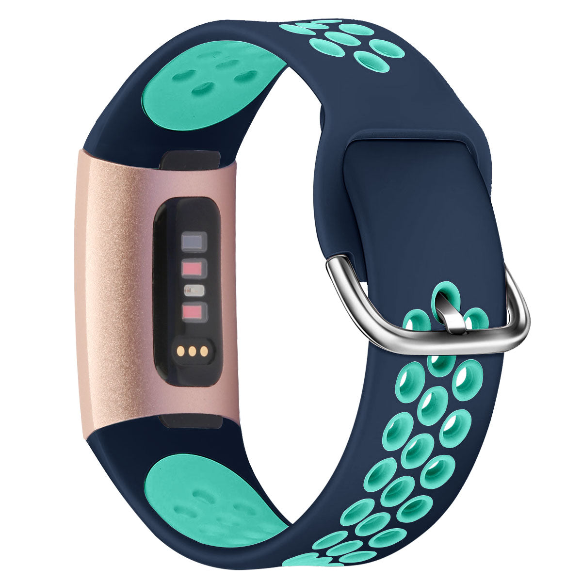 For Fitbit Charge 3 / 4 Smart Watch Band Soft Silicone Replacement Strap - S / White+Black