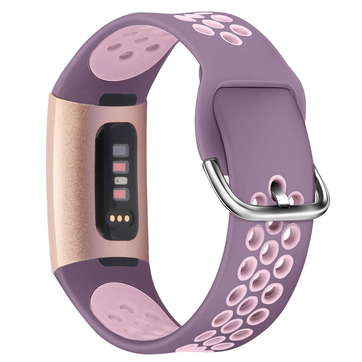 For Fitbit Charge 3 / 4 Smart Watch Band Soft Silicone Replacement Strap - S / White+Black