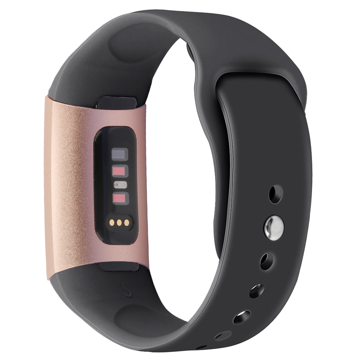For Fitbit Charge 3 / 4 Replacement Strap Solid Color Silicone Watch Bracelet - L / Black