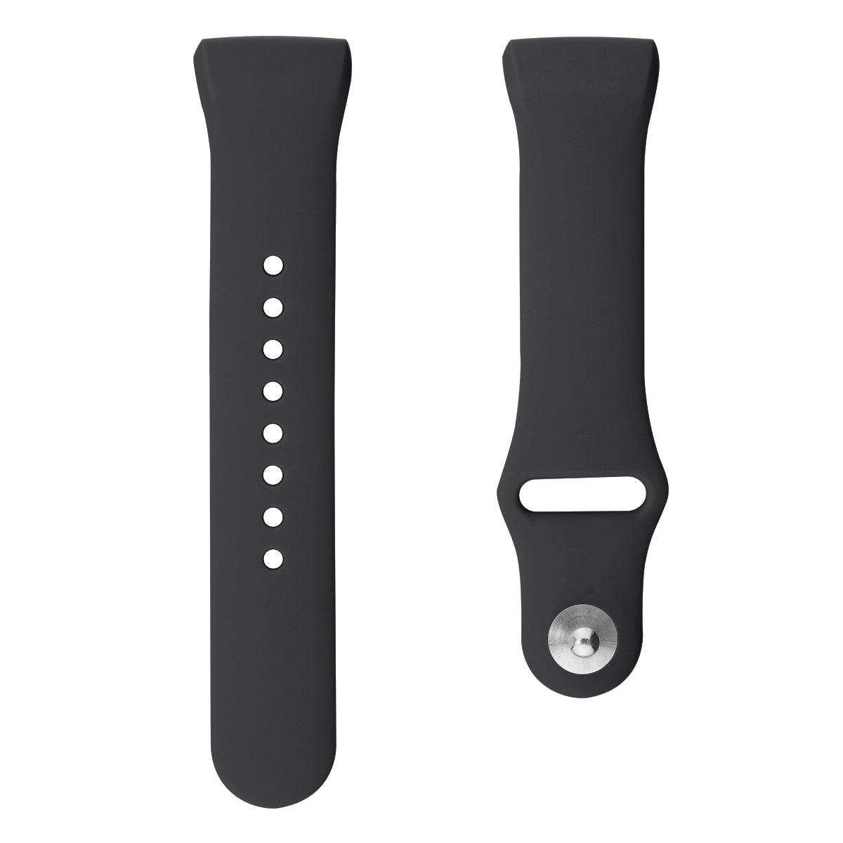 For Fitbit Charge 3 / 4 Replacement Strap Solid Color Silicone Watch Bracelet - L / Black