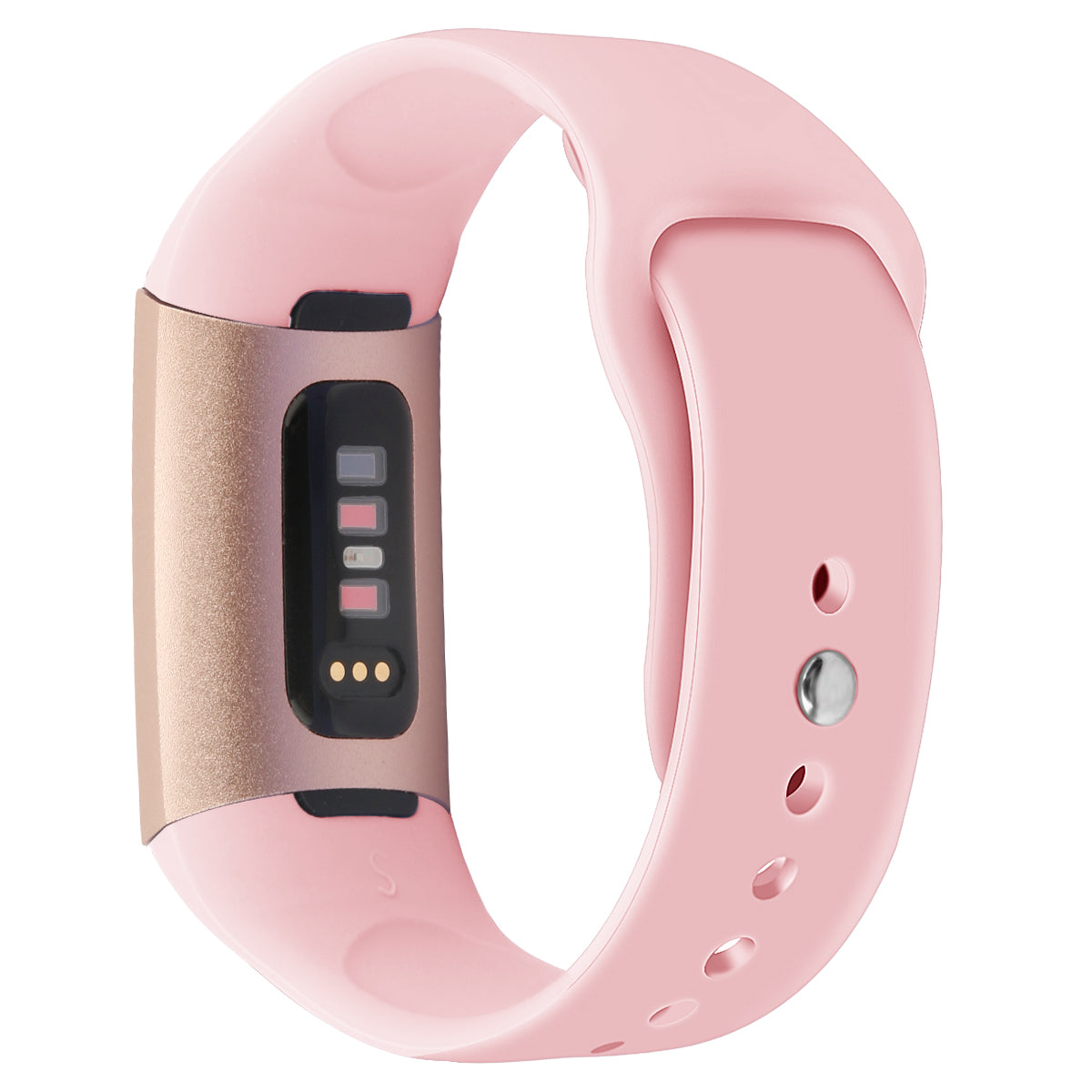 For Fitbit Charge 3 / 4 Replacement Strap Solid Color Silicone Watch Bracelet - L / Black