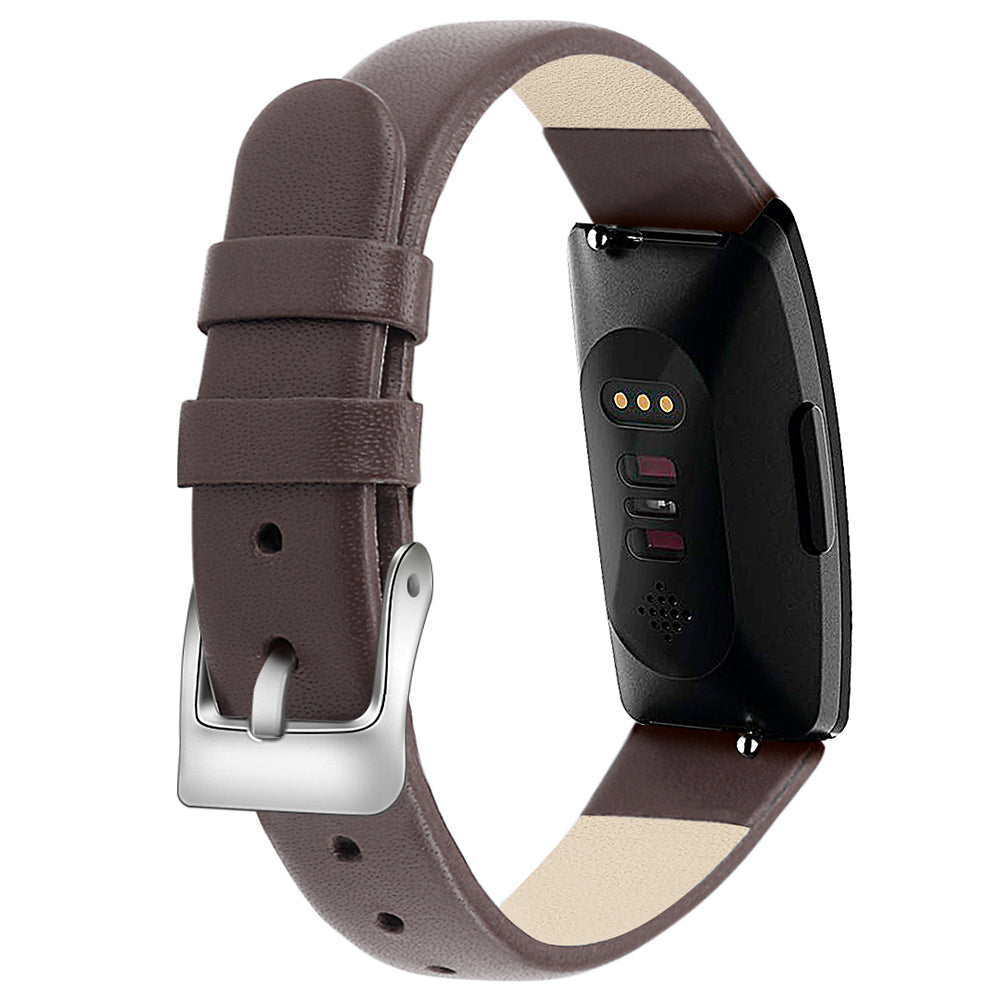 For Fitbit Inspire / Inspire HR Watch Band Matte Imprinted Pattern Replacement Wrist Strap - S / Black+Pink Flower