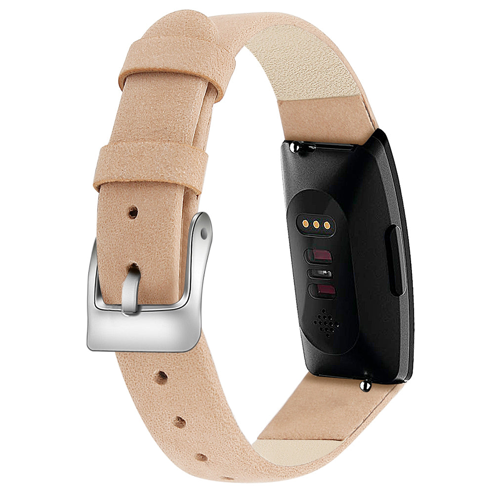 For Fitbit Inspire / Inspire HR Watch Band Matte Imprinted Pattern Replacement Wrist Strap - S / Black+Pink Flower