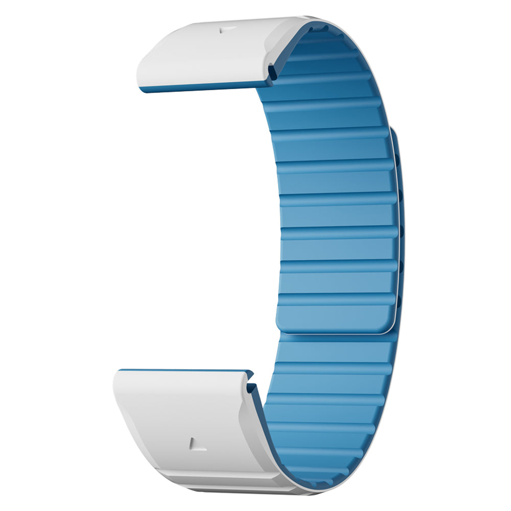 For Garmin Fenix 5 / 5X / 6X / 7X Watch Strap 22mm Dual Color Silicone Smart Watch Band - White / Blue