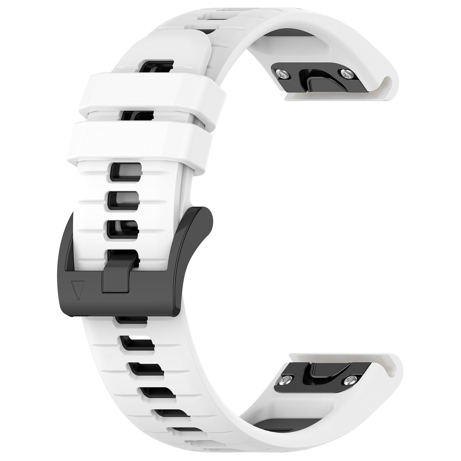 For Garmin Fenix 7 / Fenix 7 Pro Silicone Watch Band 22mm Replacement Straps - White+Black