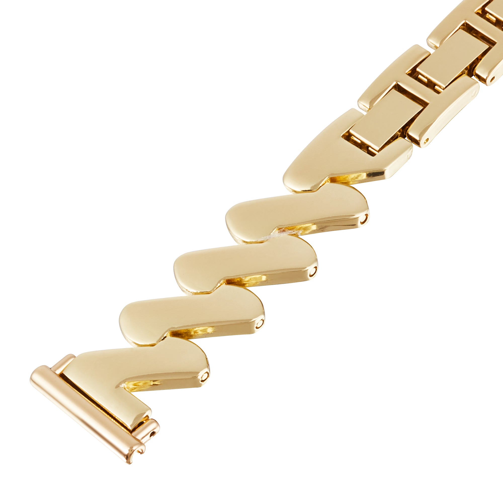 For Samsung Galaxy Watch6 40mm 44mm / Garmin Venu Watch Band 20mm Wave Zinc Alloy Strap - Gold