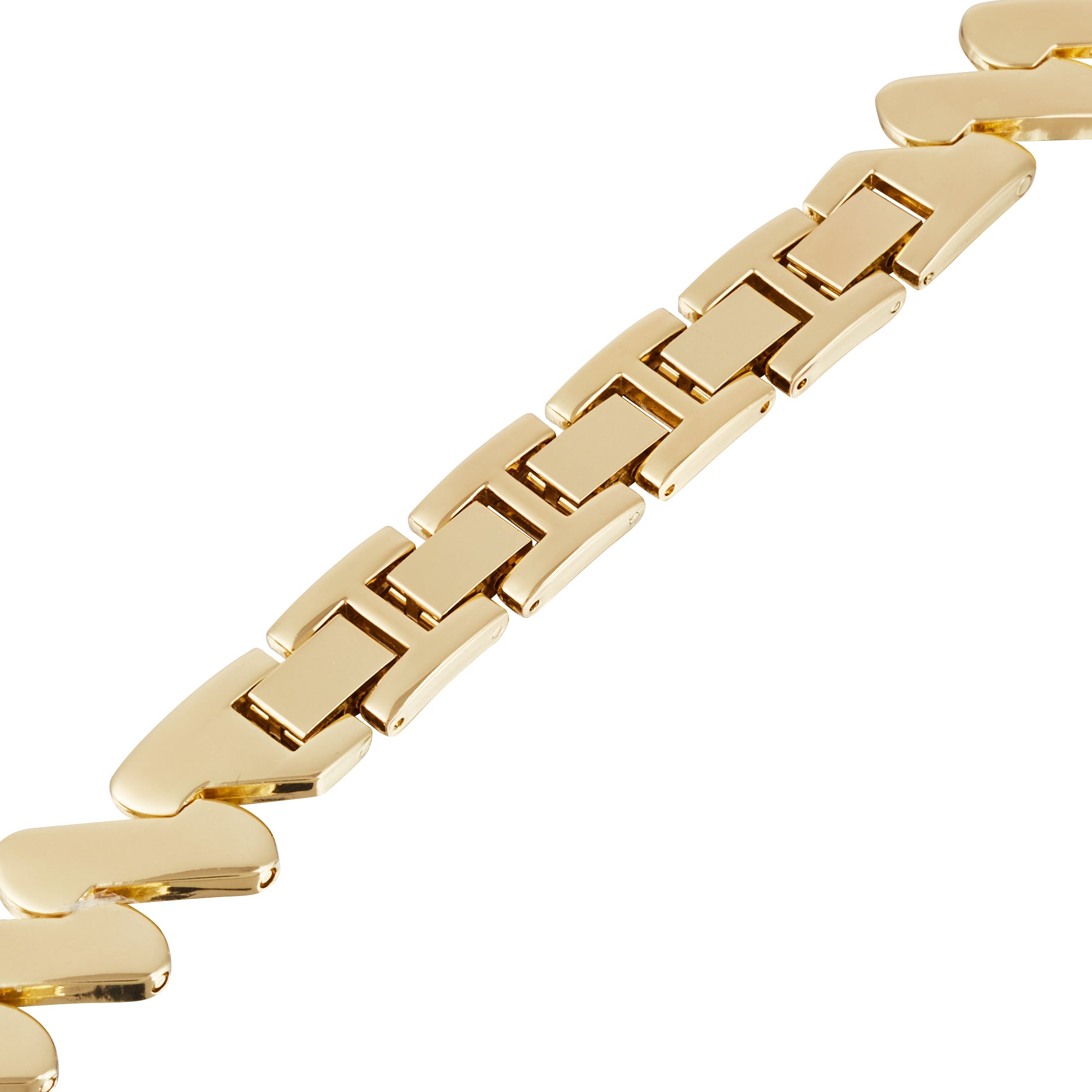 For Samsung Galaxy Watch6 40mm 44mm / Garmin Venu Watch Band 20mm Wave Zinc Alloy Strap - Gold