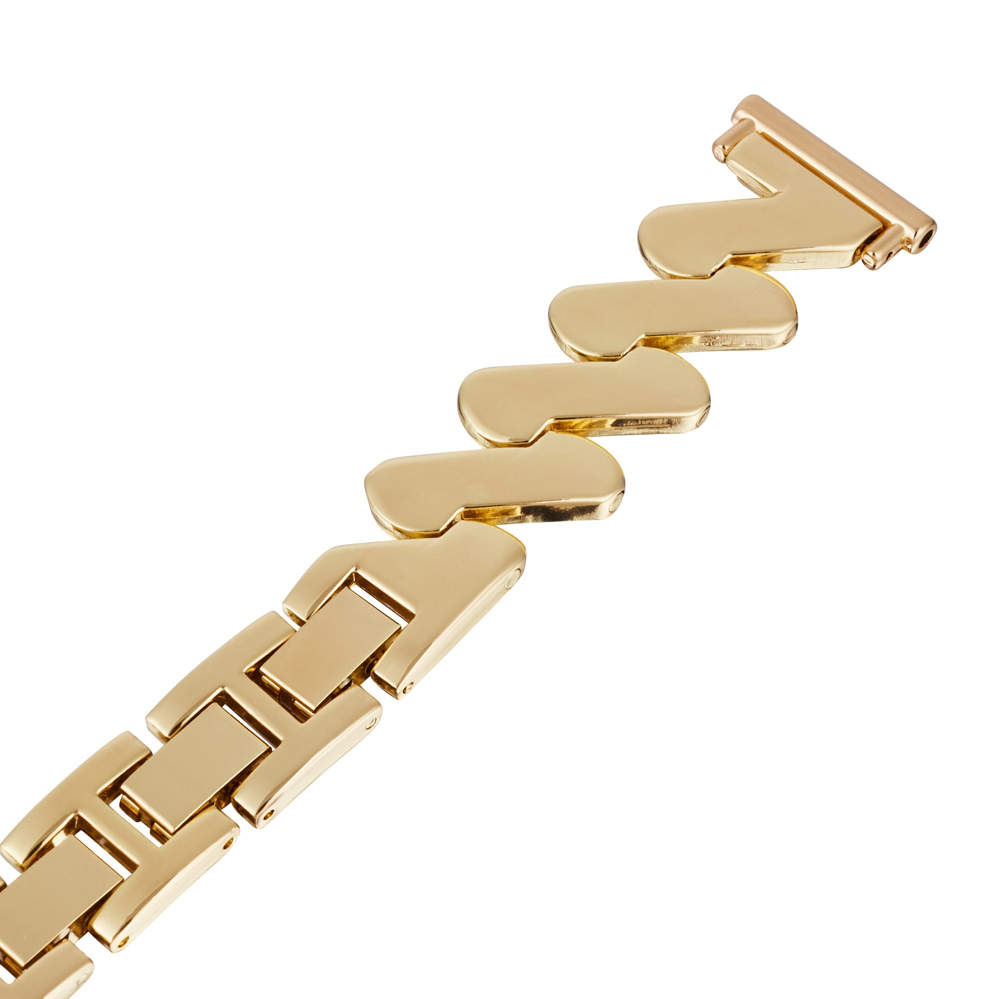 For Samsung Galaxy Watch6 40mm 44mm / Garmin Venu Watch Band 20mm Wave Zinc Alloy Strap - Gold