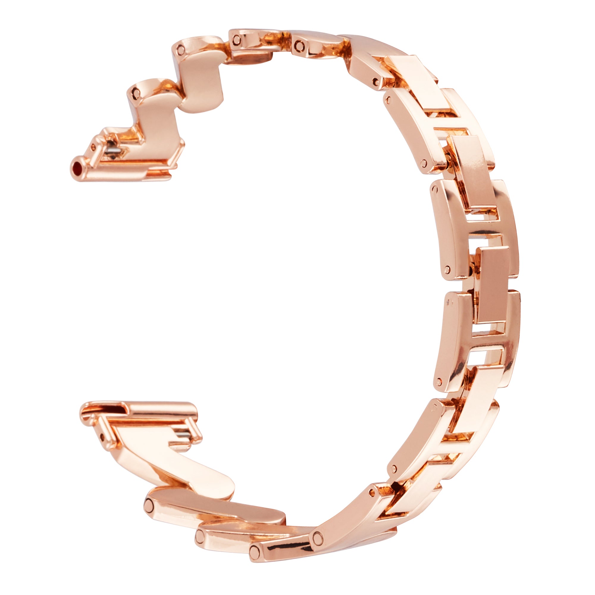For Samsung Galaxy Watch6 40mm 44mm / Garmin Venu Watch Band 20mm Wave Zinc Alloy Strap - Gold