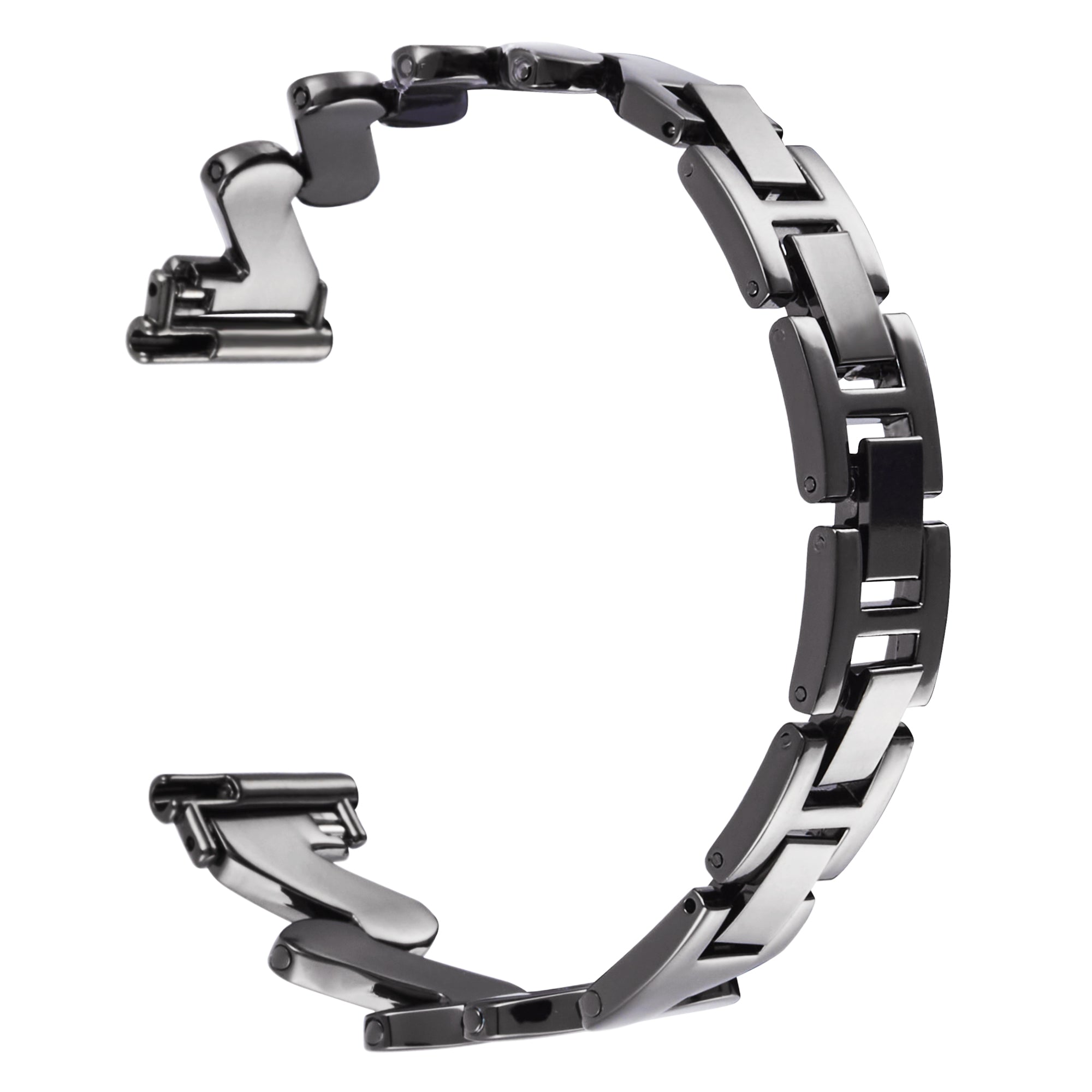 For Samsung Galaxy Watch6 40mm 44mm / Garmin Venu Watch Band 20mm Wave Zinc Alloy Strap - Gold