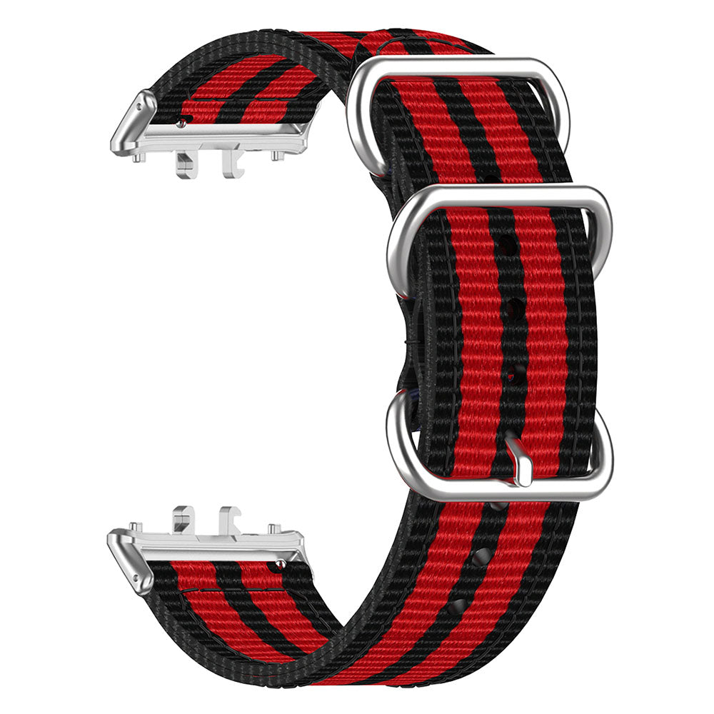 For Samsung Galaxy Fit3 SM-R390 Nylon Watch Strap Three Rings Replacement Wrist Band  - Rainbow
