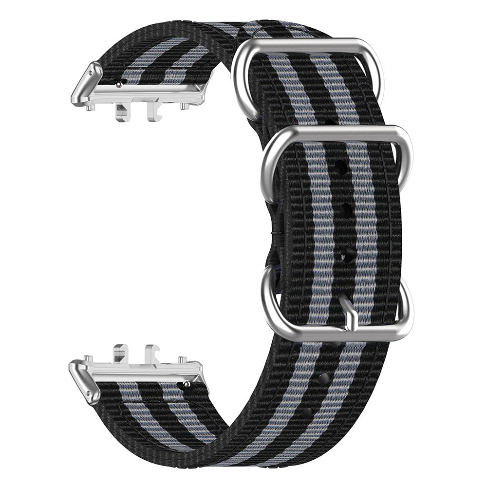 For Samsung Galaxy Fit3 SM-R390 Nylon Watch Strap Three Rings Replacement Wrist Band  - Rainbow