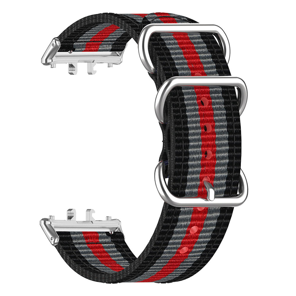For Samsung Galaxy Fit3 SM-R390 Nylon Watch Strap Three Rings Replacement Wrist Band  - Rainbow