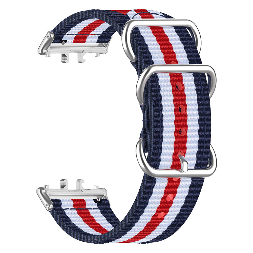 For Samsung Galaxy Fit3 SM-R390 Nylon Watch Strap Three Rings Replacement Wrist Band  - Rainbow