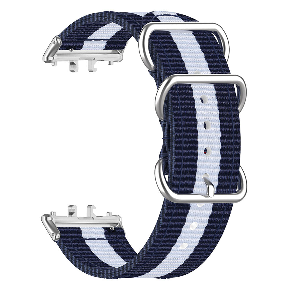 For Samsung Galaxy Fit3 SM-R390 Nylon Watch Strap Three Rings Replacement Wrist Band  - Rainbow