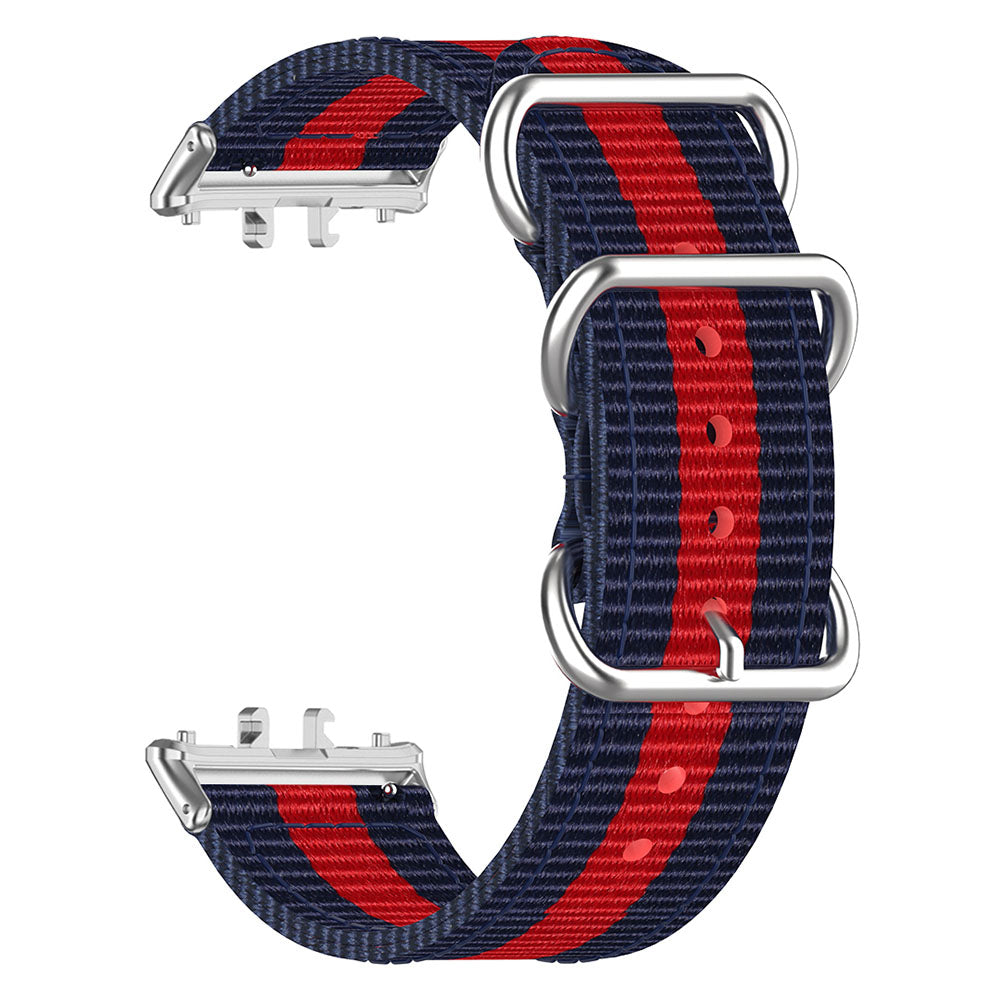 For Samsung Galaxy Fit3 SM-R390 Nylon Watch Strap Three Rings Replacement Wrist Band  - Rainbow