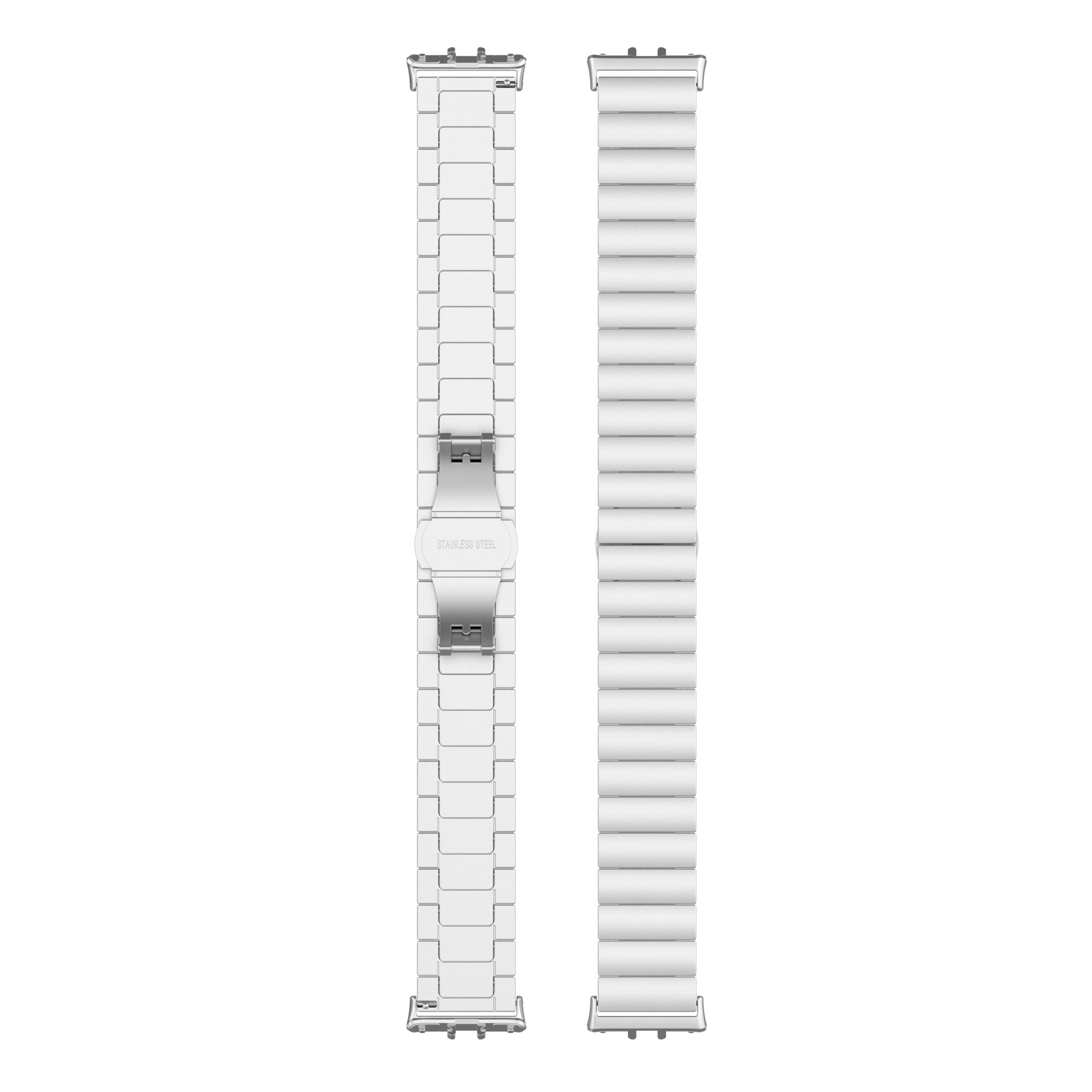 For Samsung Galaxy Fit3 SM-R390 Stainless Steel Strap Butterfly Buckle Replacement Band - Silver